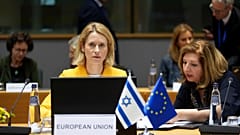Szefowa polityki zagranicznej Unii Europejskiej Kaja Kallas, przygotowuje się do rozpoczęcia spotkania Rady Stowarzyszenia UE-Izrael.