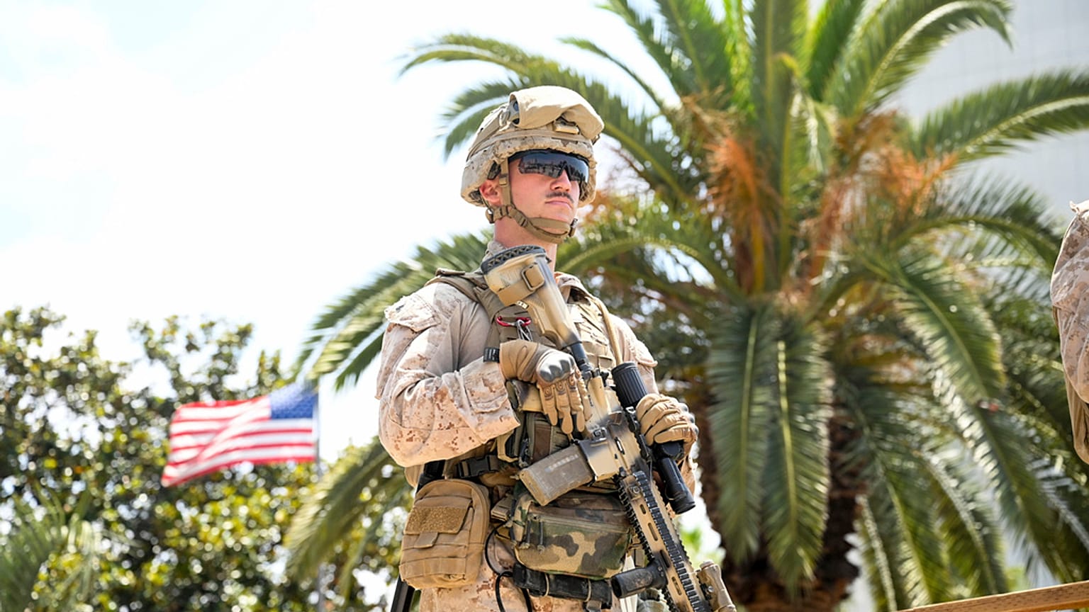 Fájlkép egy amerikai tengerészgyalogos katonáról.
