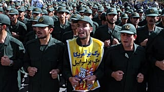 طلاب الحرس الثوري الإيراني يشاركون في مظاهرة مناهضة لإسرائيل بمناسبة يوم القدس، لدعم القضية الفلسطينية، في طهران، إيران