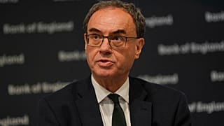Bank of England Governor Andrew Bailey speaks, during the Monetary Policy Report press conference in London, Thursday, May 8, 2025. 