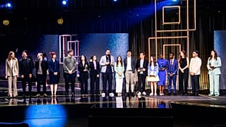 Vencedores do prémio "Jovens Inventores 2025", atribuído pelo Instituto Europeu de Patentes na quarta-feira, 18 de junho de 2025, em Reiquiavique, Islândia.
