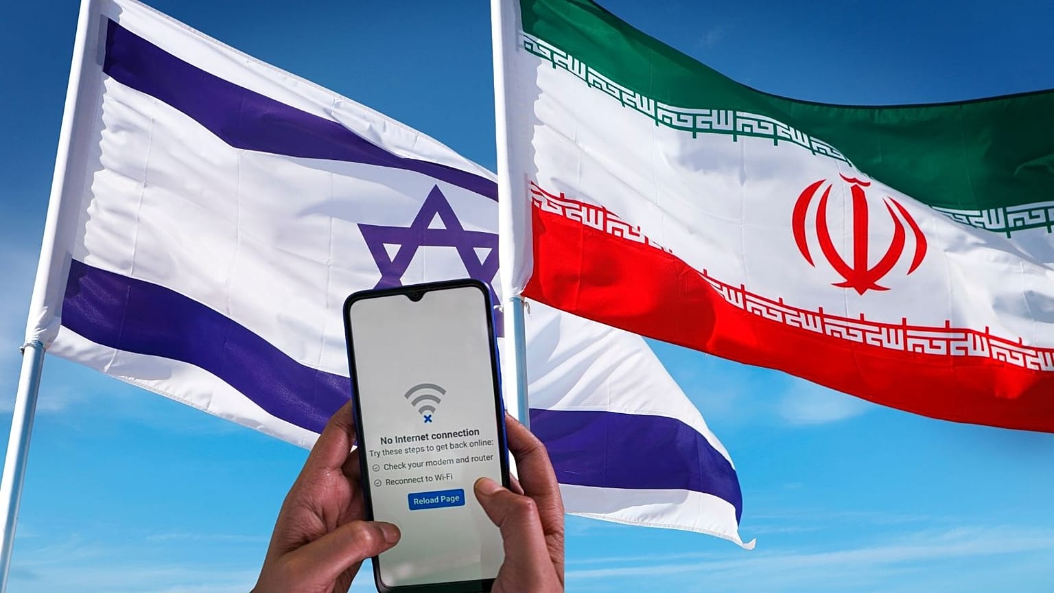Bandeiras de Israel e do Irão