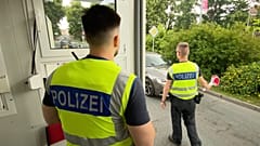 Kontrolle der deutschen Bundespolizei am Grenzübergang Görlitz-Zgorzelec