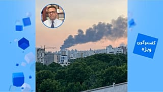 دود ناشی از حمله اسرائیل به صداوسیما