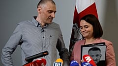La dirigeante de l'opposition Sviatlana Tsikhanouskaya et son mari, Siarhei Tsikhanouski