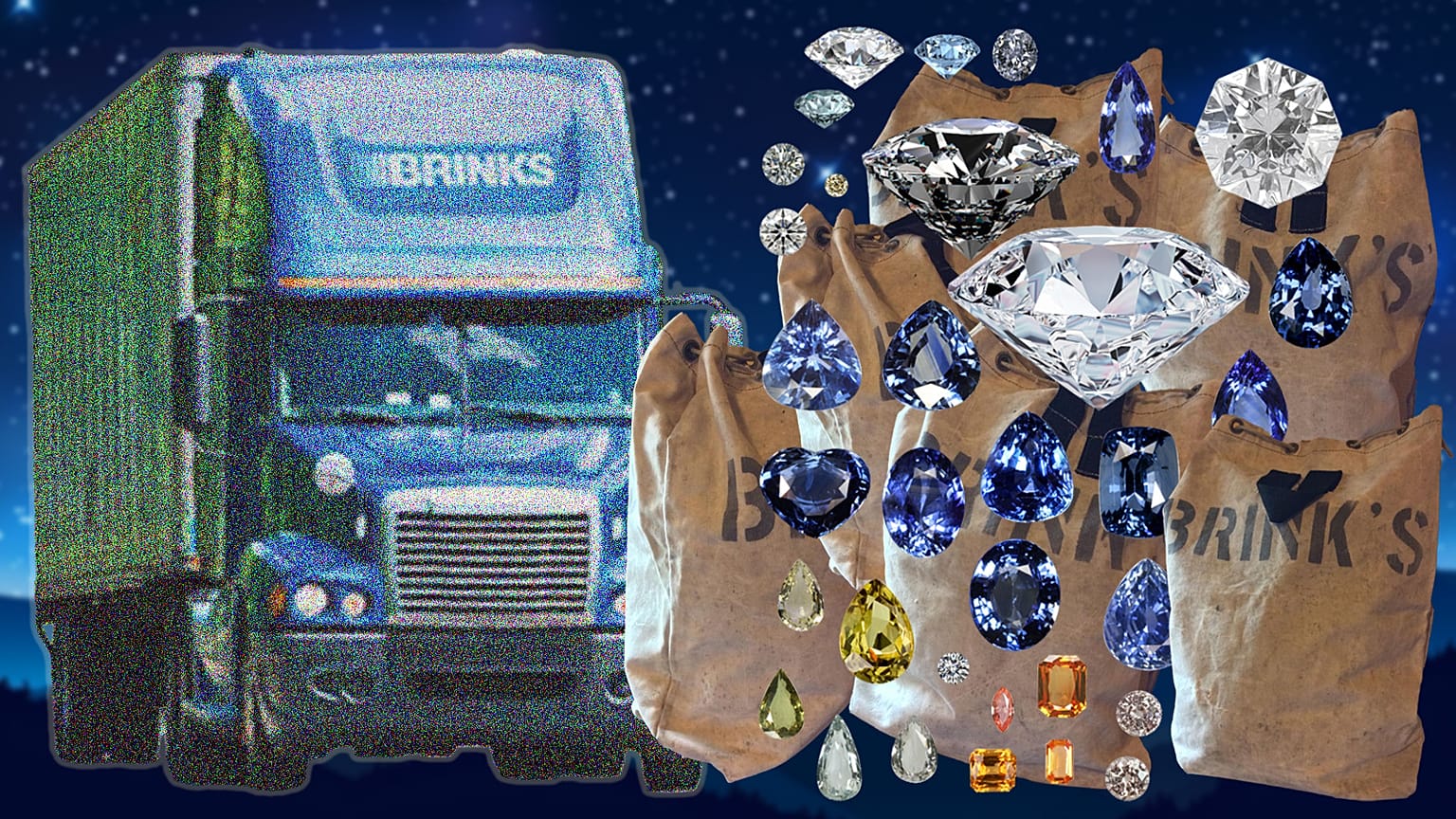 A Brink’s nyergesvontatója és a pénzeszsákok
