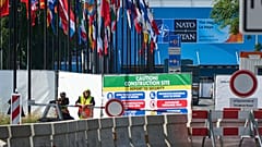 Sicherheit vor dem NATO-Gipfel in Den Haag, Niederlande, Mittwoch, 18. Juni 2025. (AP Photo/Peter Dejong)