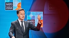 NATO-Generalsekretär Mark Rutte spricht während einer Medienkonferenz in Den Haag, Niederlande, am 23. Juni 2025 im Vorfeld des NATO-Gipfels.