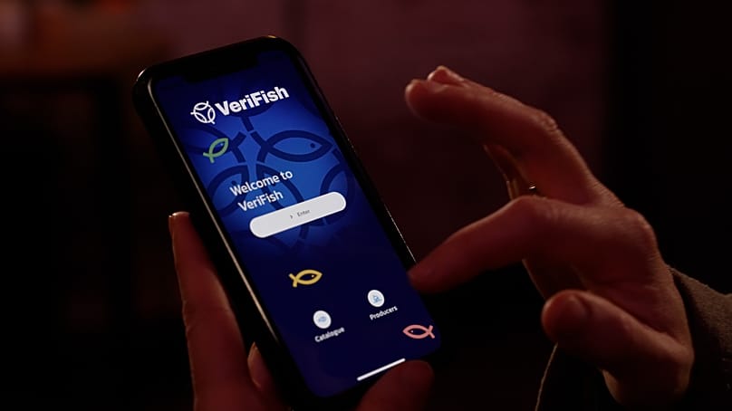 A VeriFish alkalmazás QR-kódokat használ a menükön és a címkéken