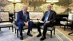 Cumhurbaşkanı Recep Tayyip Erdoğan ve ABD Başkanı Donald Trump, Lahey, 24 Haziran 2025.