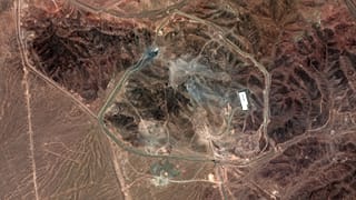 A satellite image provided by Maxar Technologies shows damage at Fordo enrichment facility after strikes in Iran, 24 June, 2025 