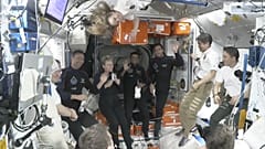 Ο Πολωνός Slawosz Uznanski-Wisniewski, η Peggy Whitson της Axiom Space, ο Ινδός Shubhanshu Shukla και ο Ούγγρος Tibor Kapu στον ISS, 26 Ιουνίου 2025
