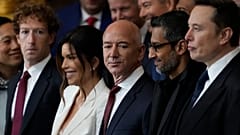 Los multimillonarios Mark Zuckerberg, Jeff Bezos, Sundar Pichai y Elon Musk en la 60ª inauguración presidencial de Trump en el Capitolio de EE.UU, el 20 de enero de 2025. 