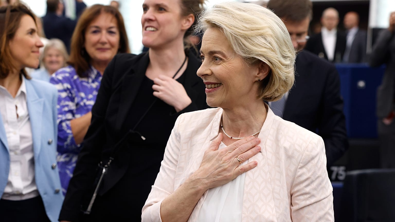 Commission president Ursula von der Leyen was reconfirmed in July 2024 by 401 votes.