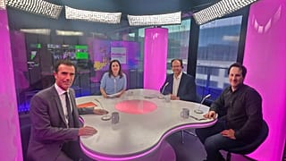 Maia de La Baume avec Sandro Gozi, Elie Perot et Jean-Marc Germain.