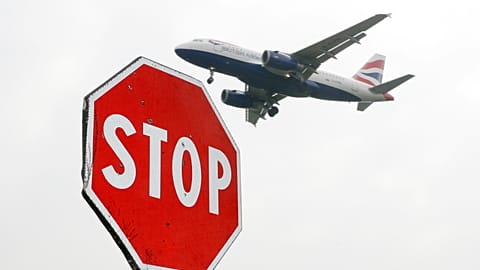 Archive: A plane landing at Milan Linate Airport
