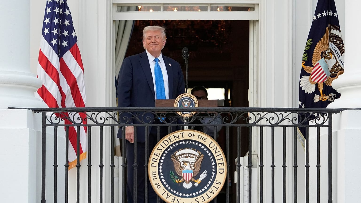 President Donald Trump smiles