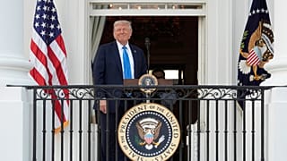 President Donald Trump smiles