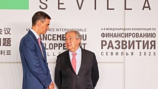 Pedro Sánchez, durante a reunião