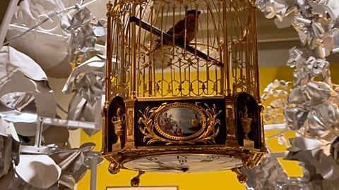 Clock with music box in the form of a bird cage, Switzerland, circa 1780.