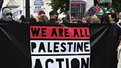 A Palestine Action melletti tüntetés Londonban
