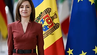 La présidente de la Moldavie, Maia Sandu au Conseil européen à Bruxelles, lundi 18 janvier 2021.