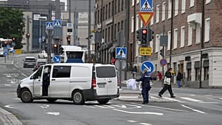 Police cordon off the area outside the Ratina shopping centre in Tampere, 3 July, 2025