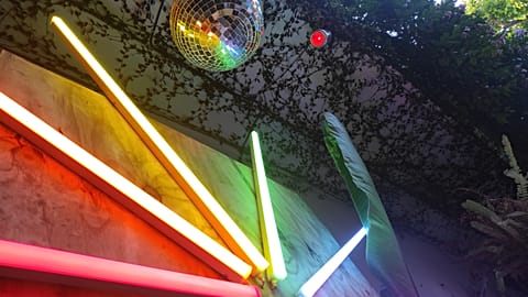 Decorations at a drag brunch in Guadalajara. 