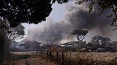 Smoke after a petrol station explosion on the outskirts of Rome, 4 July 2025