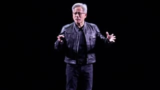 Jensen Huang, CEO de NVIDIA, pronuncia su discurso de apertura el miércoles 11 de junio de 2025 en la feria Vivatech de París.