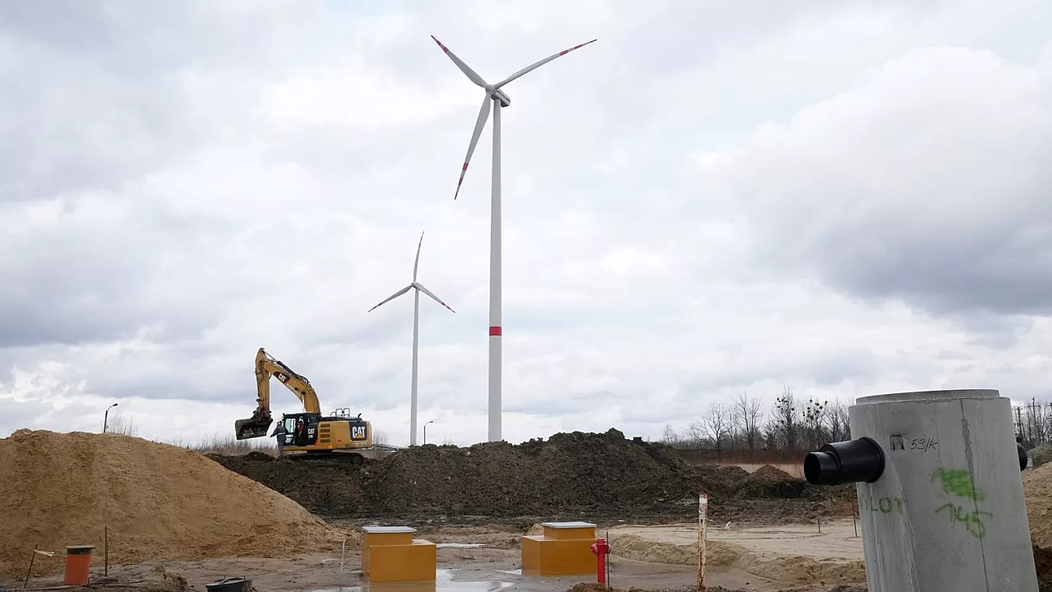 Éoliennes à Budy MSzczonowskie 21 février 2022