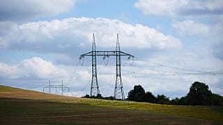 High-voltage power line pylons are seen as Czech Republic faces a major electricity blackout near Benesov, 4 July 2025