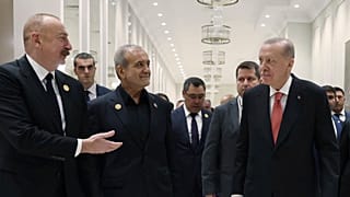 رئیس‌جمهور آذربایجان، الهام علی‌اف، رئیس‌جمهور ایران، مسعود پزشکیان، و رئیس‌جمهور ترکیه، رجب طیب اردوغان، در هفدهمین نشست سران سازمان همکاری اقتصادی (اکو) حضور یافتند