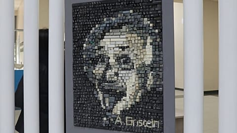 Einstein’s portrait created by a young team using keyboard keys