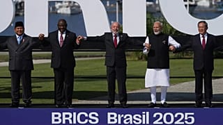 Le président indonésien Prabowo Subianto, le président sud-africain Cyril Ramaphosa, le président brésilien Luiz Inacio Lula da Silva, le premier ministre indien Narendra Modi