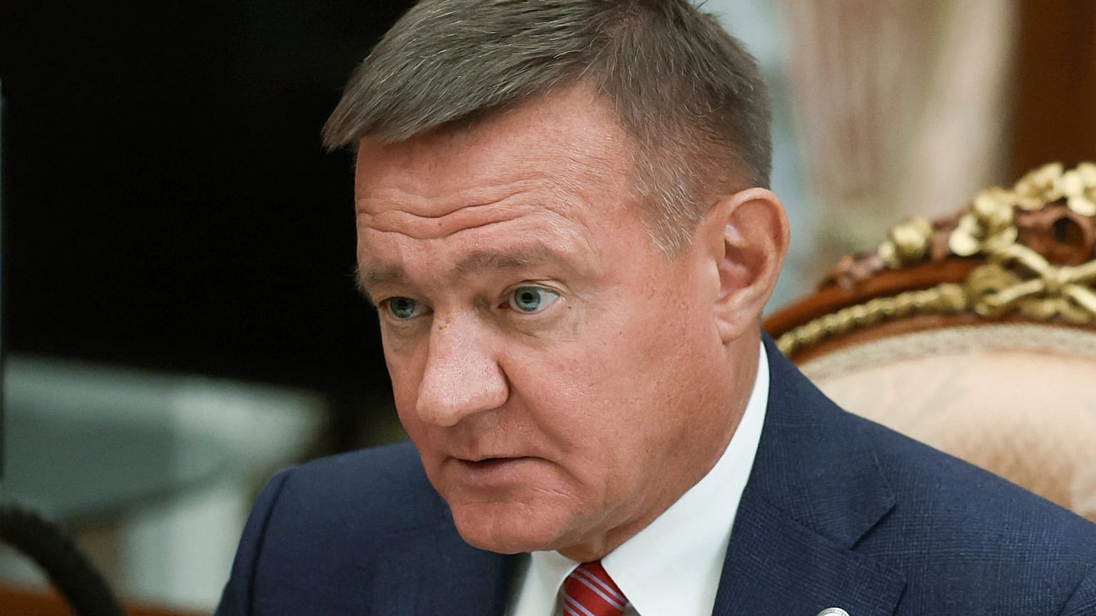 L'ex ministro dei trasporti russo, Roman Starovoyt, a un incontro con il presidente russo Vladimir Putin al Cremlino a Mosca, prima della morte il 7 luglio (30 gennaio 2025)