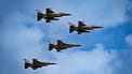 FILE: F16 jets of the Romanian Air perform a fly-by at the Black Sea, Defence, Aerospace and Security (BSDA) international exhibition in Bucharest, Romania, May 22, 2024.