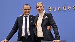 Az AfD két társelnöke, Tino Chrupalla és Alice Weidel