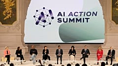Discussions lors du sommet d'action sur l'intelligence artificielle à Paris. 