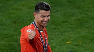 Portugal's Cristiano Ronaldo celebrates after winning the Nations League championship at Munich's Allianz Arena, 8 July 2025