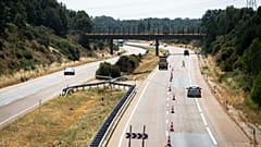 The site of the car accident in which Liverpool player Diogo Jota and his brother died in the north-western city of Zamora, 3 July, 2025
