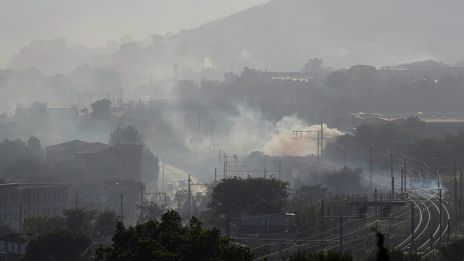 Foto del incendio cerca de Marsella, Francia, el 8 de julio de 2025.