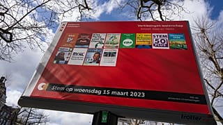 Cartazes eleitorais para as eleições legislativas de 2023 nos Países Baixos.