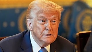 President Donald Trump attends a meeting with Israel's Prime Minister Benjamin Netanyahu in the Blue Room of the White House, Monday, July 7, 2025, in Washington. 