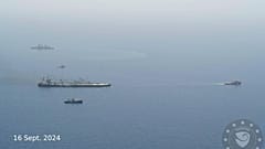 صورة لقوة EUNAVFOR ASPIDES البعثة البحرية التابعة للاتحاد الأوروبي العاملة في مياه البحر الأحمر