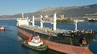 Το φορτηγό πλοίο μεταφοράς χύδην φορτίου Eternity C με σημαία Λιβερίας βρίσκεται στο Σπλιτ της Κροατίας στις 30 Ιανουαρίου 2023. 