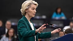 Przewodnicząca Komisji Europejskiej Ursula von der Leyen wygłasza przemówienie podczas oświadczenia w sprawie przygotowań do szczytu UE-Chiny, wtorek, 8 lipca 2025 r.