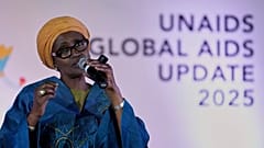 UNAIDS-Chef Winnie Byanyima spricht bei einer Veranstaltung in Südafrika am 10. Juli 2025.