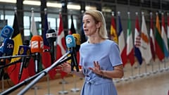 Η Kaja Kallas στη σύνοδο κορυφής του Ευρωπαϊκού Συμβουλίου τον Ιούνιο 