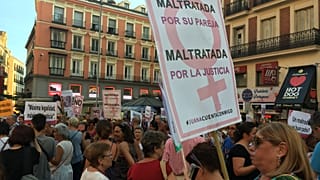 Concentración en Callao a favor de Juana Rivas en un caso que ha conmocionado a España. 17 de agosto de 2017.